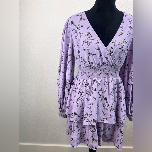 KEEPSAKE The Label Long Sleeve Floral Tiered Mini Dress Size Small (US 4) - Picture 2 of 10